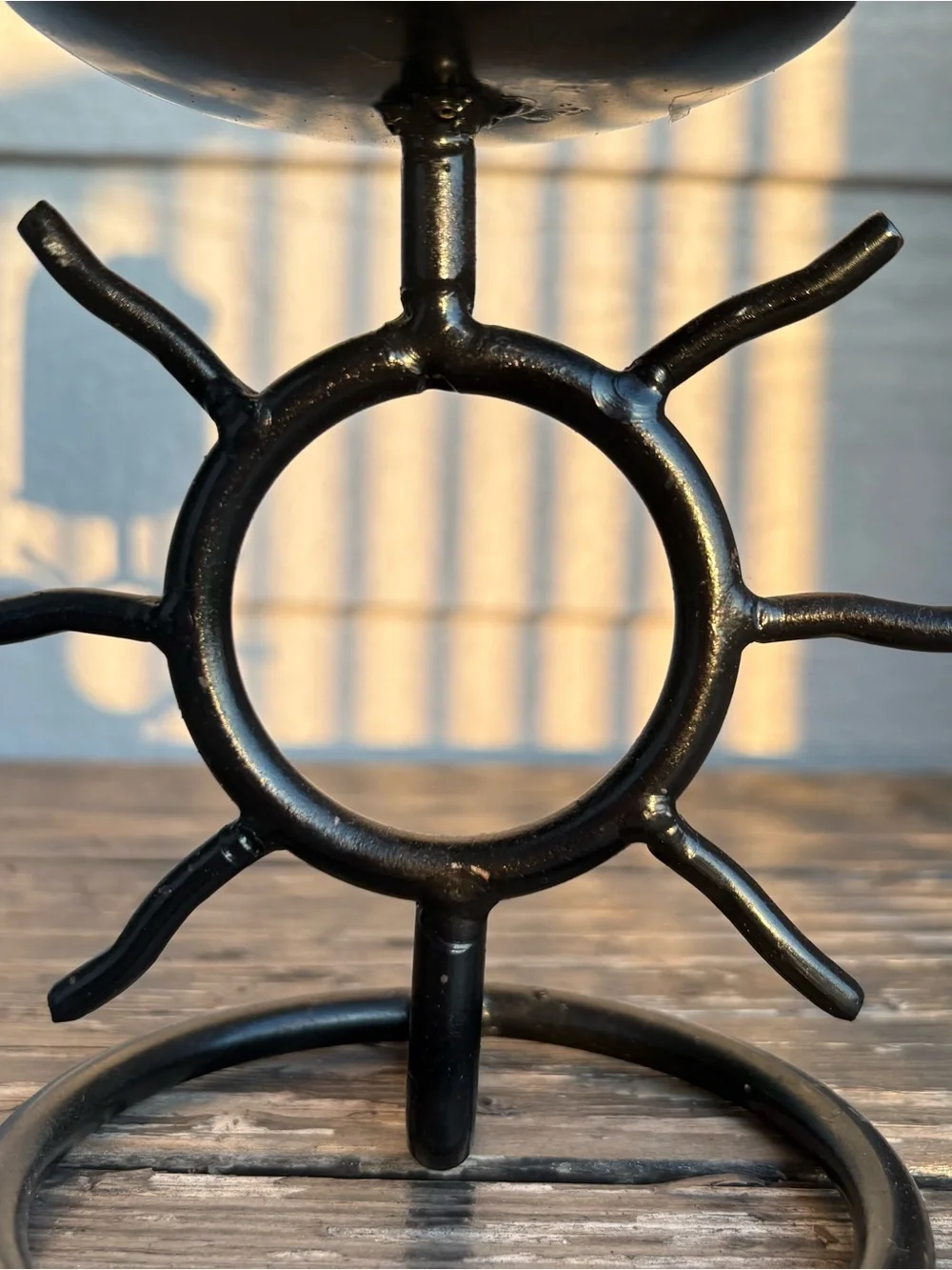 Metal Sunburst Black Candle Holder - Home Accents